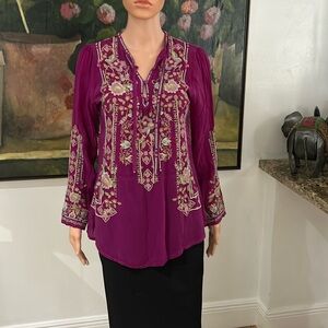 Johnny Was embroidered tunic top